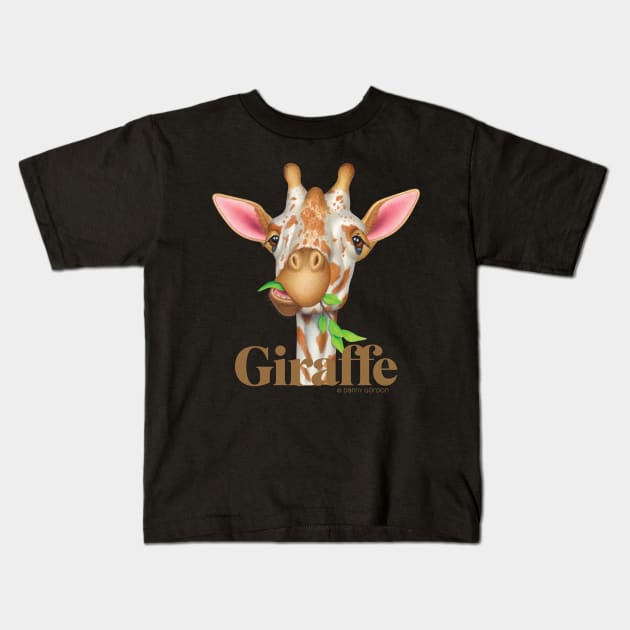 Cute Gentle Giraffe on a Giraffe lovers tee Kids T-Shirt by Danny Gordon Art